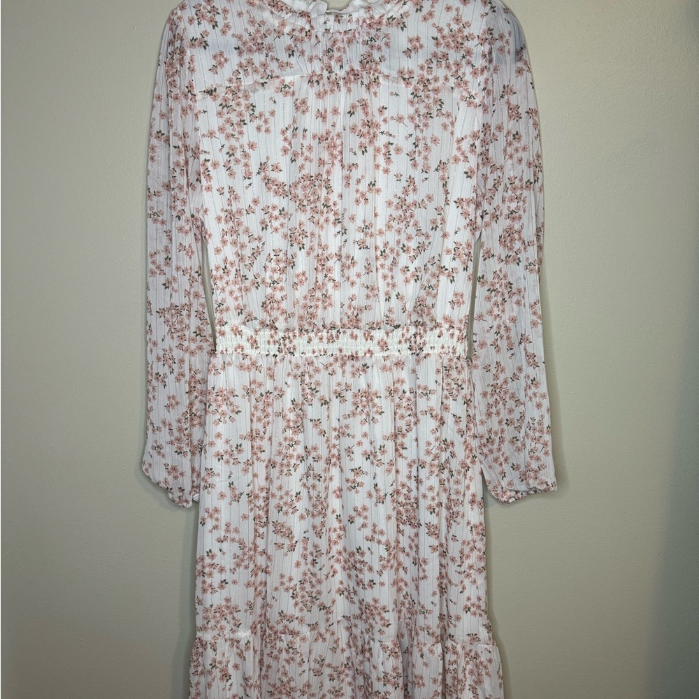 Draper James Pink Floral Ruffle Dress